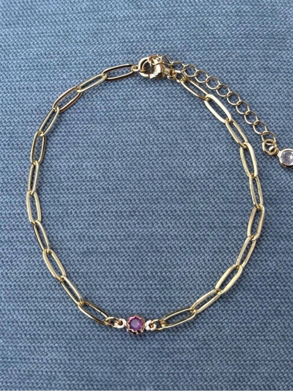 Kendra Scott Gold Link Bracelet with Pink Stone